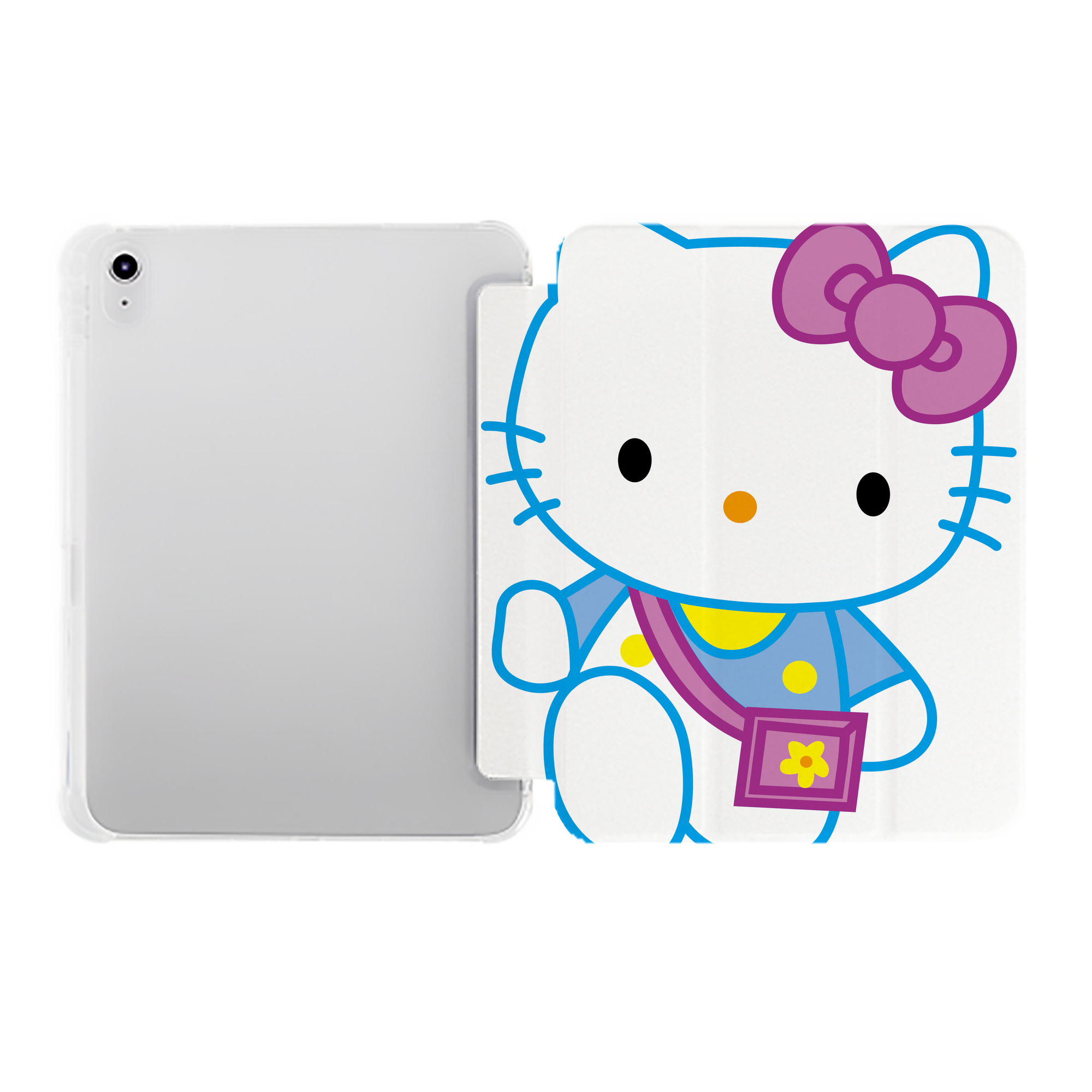 （画像用） Hello Kitty ハローキティ IPad ケース ペン収納付き 三つ折りスタンド PUレザー×シリコン 対応機種9.5/10.5/10.9インチ